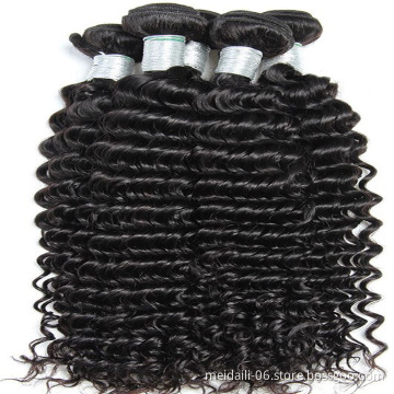 Factory Wholesale Price Deep Curly High Quality 100% Brazilian Human Hair Bundles For Black Women